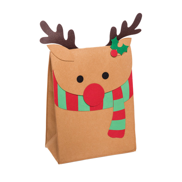 Reindeer Felt Gift Bag, Large