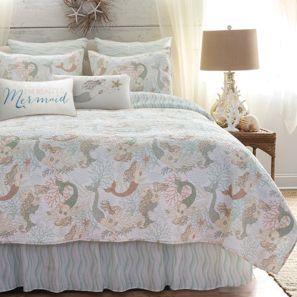Mermaid with Starfish Decorative Pillow