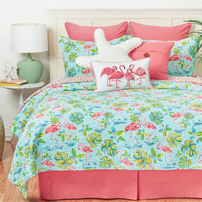 Flamingo Garden Quilt Set