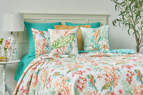 Colorful Seahorse Decorative Pillow
