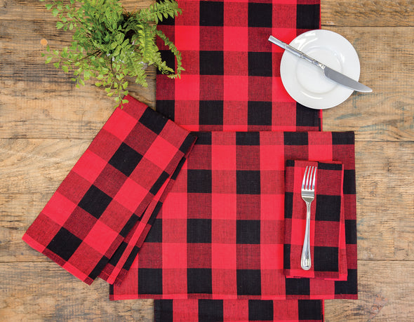 franklin table runner, red and black buffalo check table runner