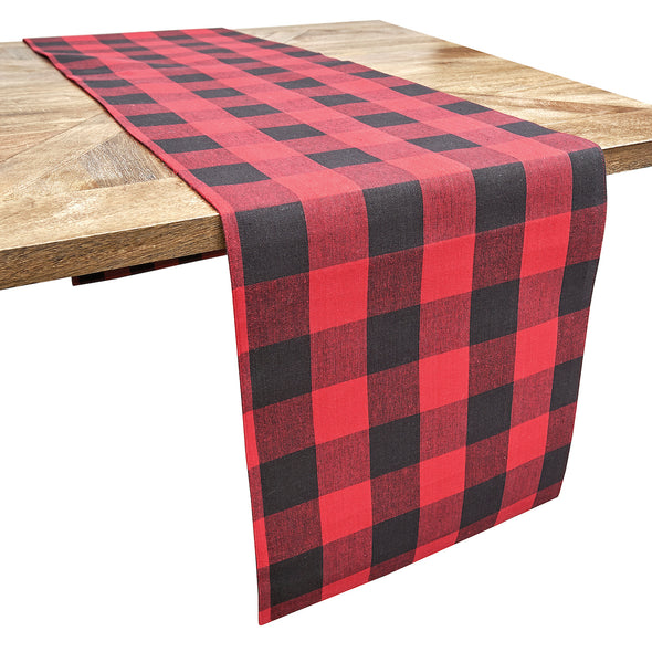 franklin table runner, red and black buffalo check table runner