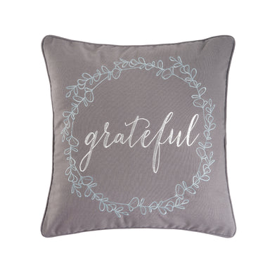 Grateful Wreath Decorative Pillow
