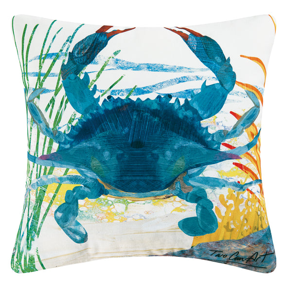 Blue Crab Indoor/Outdoor Decorative Pillow