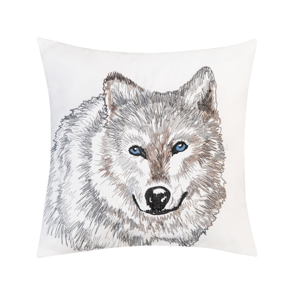 Wolf Portrait Indoor Outdoor Pillow