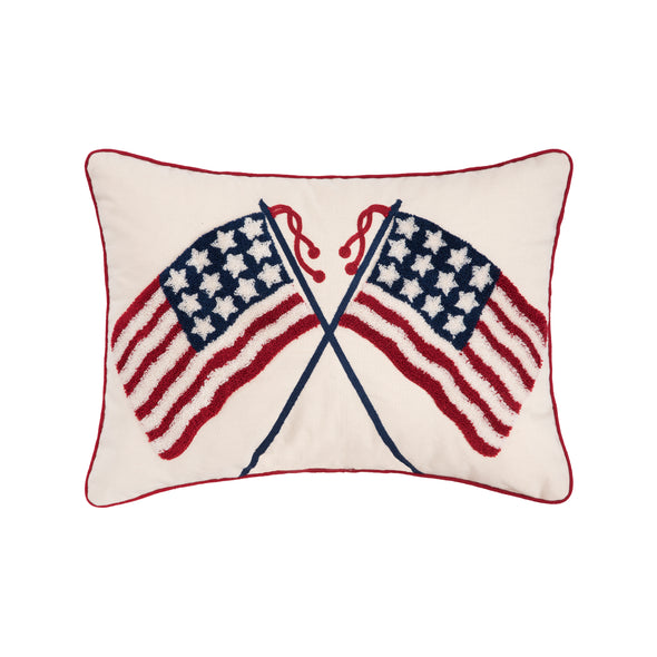 Double US Flag Pillow