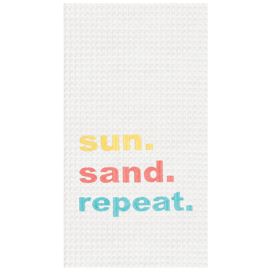 Sun, Sand, Repeat Waffle Weave Kitchen Towel