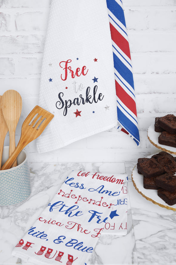 Free To Sparkle Waffle Weave Kitchen Towel