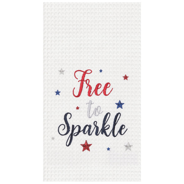 Free To Sparkle Waffle Weave Kitchen Towel