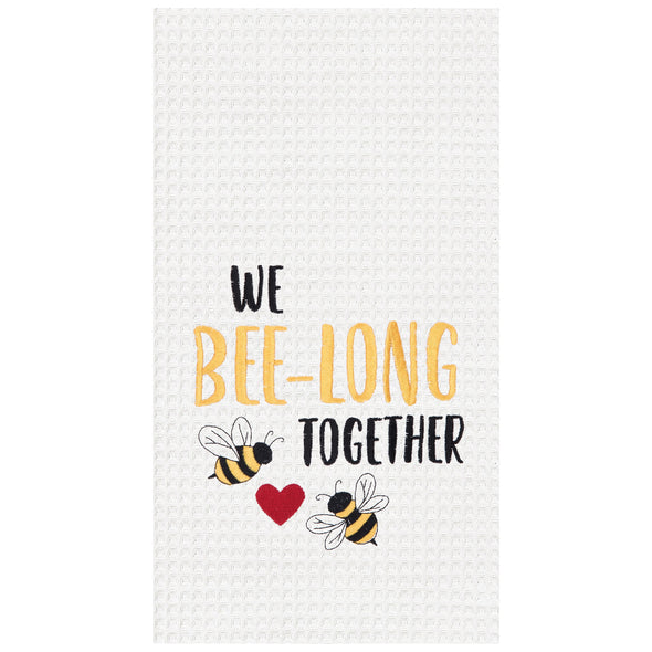 we bee-long together waffle weave kitchen towel