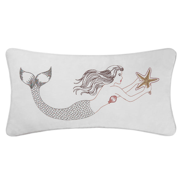 Mermaid with Starfish Decorative Pillow
