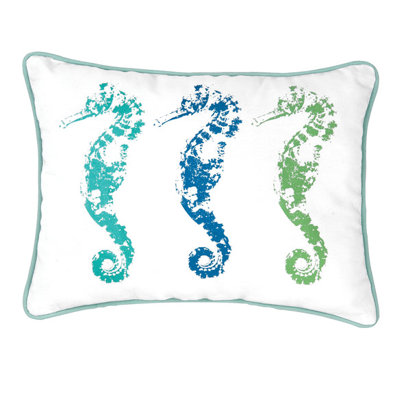 3 Seahorses Decorative Pillow