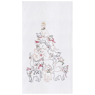 Cat Christmas Tree Kitchen Towel