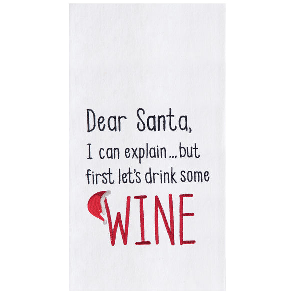 Dear Santa Drink Wine Kitchen Towel
