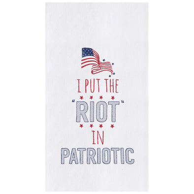 Put the Riot in Patriotic Flour Sack Kitchen Towel