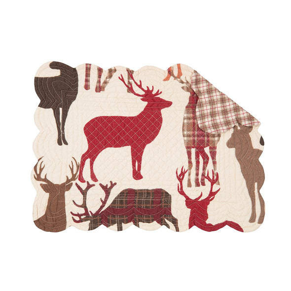 colton quilted placemat, deer table linens