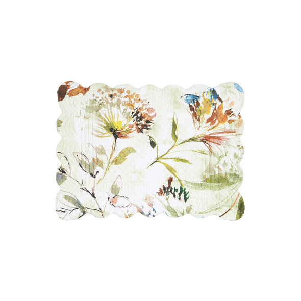 Watercolor Floral Quilted Table Linens