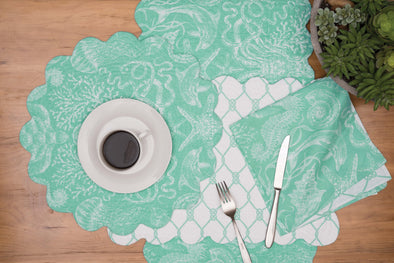Turquoise Bay Quilted Table Linens