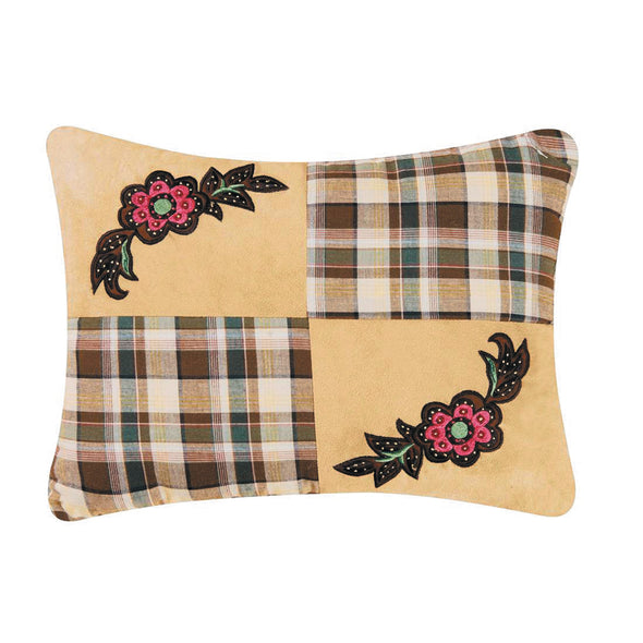 Rustic Damask Patch Decorative Pillow