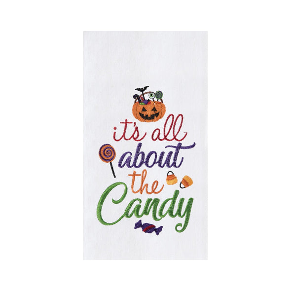 all about the candy kitchen towel, halloween home decor