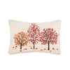 decorative throw pillow with a handcrafted ribbon fall tree art design