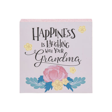 Happiness Is Laughing with Grandma Wood Block