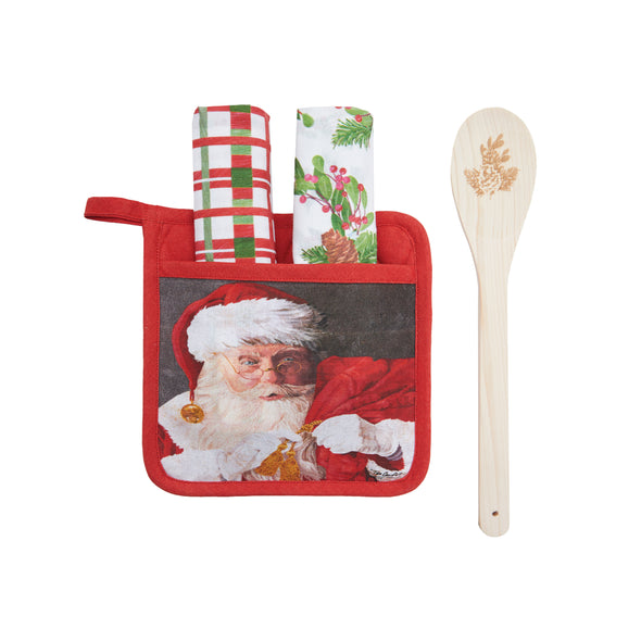 Santa Claus & Toys Potholder Set
