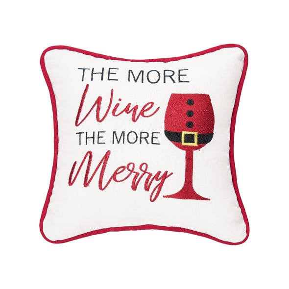 More Wine the More Merry Pillow, Christmas Pillow