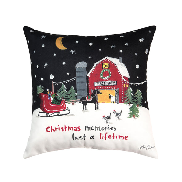 Lori Siebert christmas memories pillow, farmhouse christmas decor, christmas pillow
