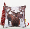patti gay two can art descending deer pillow, christmas pillow