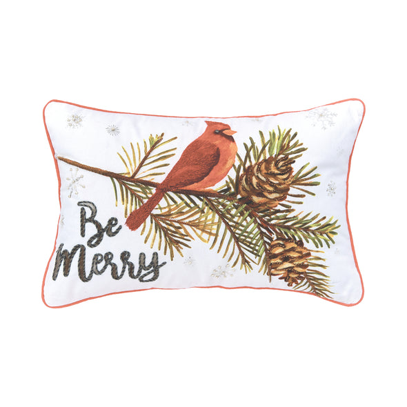 Be Merry Cardinal Pillow