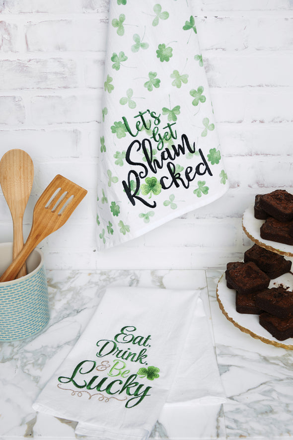 Eat, Drink, & Be Lucky Kitchen Towel