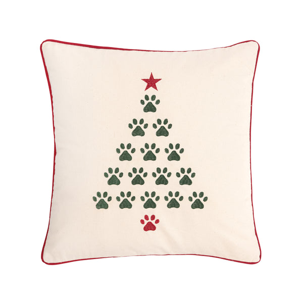 Christmas Tree Paws Decorative Pillow, christmas pillow, pet lover gift
