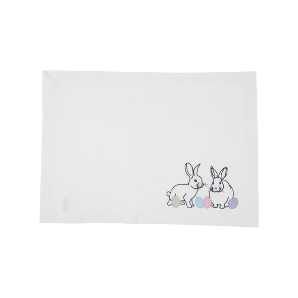 Easter Bunny Eggs Embroidered Placemat
