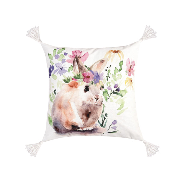 Flowers Bunny II Decorative Pillow