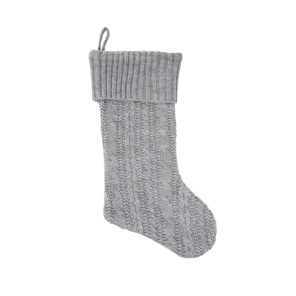 gray knit christmas stocking