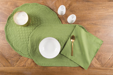 green table linens
