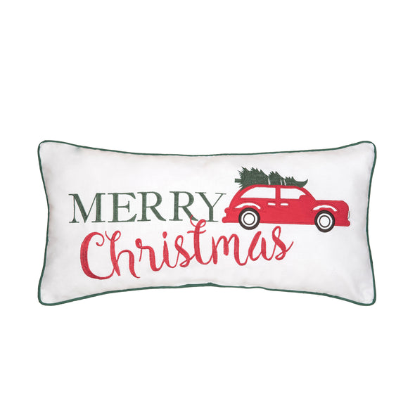 holiday car decorative pillow, merry christmas pillow, christmas pillow