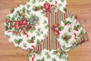 holiday ribbon table linens, reversible christmas table linens