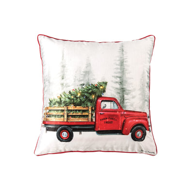 Danielle Murray holiday truck cruiser LED decorative pillow