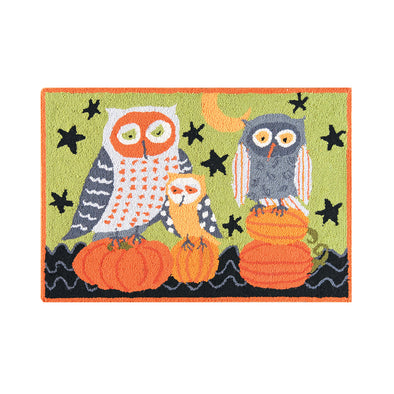 hootenanny owls rug, halloween decor