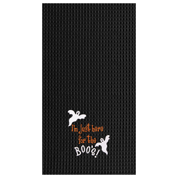 I'm just here for the boo's, halloween kitchen towel, waffle weave towel