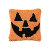 jack-o-lantern decorative pillow, halloween hooked pillow