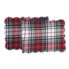 lennox plaid table linens, reversible fabric table runner, red and black tartan plaid