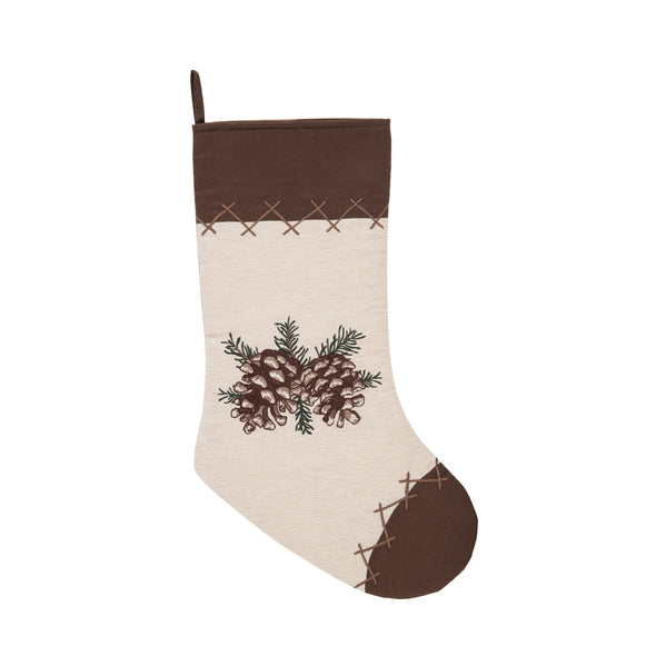 lodge pinecone stocking, christmas stocking