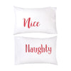 naughty and nice pillowcase set, christmas pillowcase set