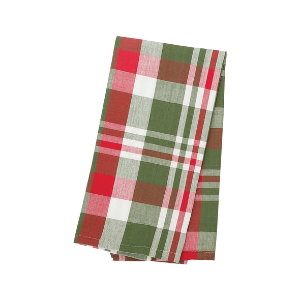 owen plaid kitchen towel, red white and green plaid kitchen towel