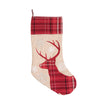 plaid christmas deer stocking, plaid deer stocking, christmas stocking
