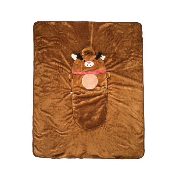 reindeer decorative pillow blanket, kids christmas blanket