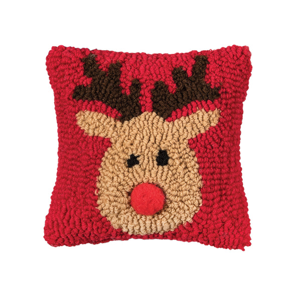 reindeer games mini decorative pillow, christmas pillow